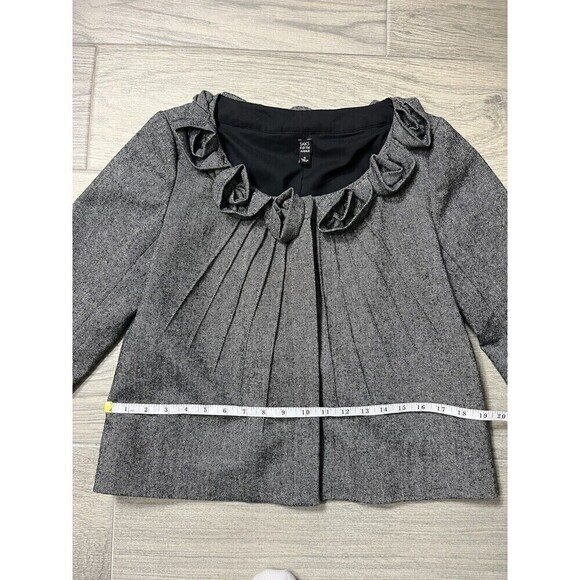 Saks Fifth Avenue Womens Black Label Cropped Jacket Size 6  Wool Blend Blazer A2 - Picture 5 of 7